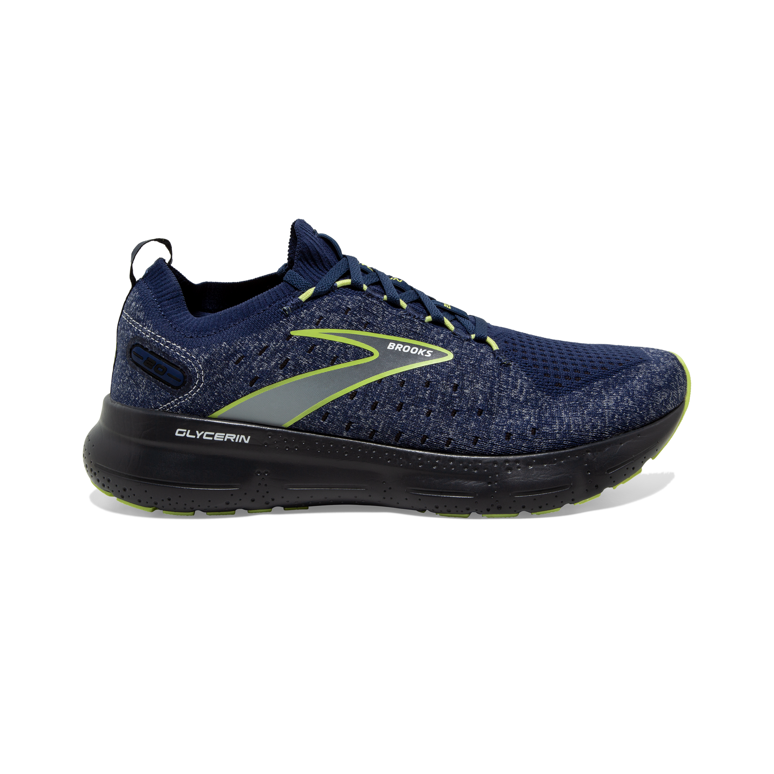 Brooks Glycerin StealthFit 20 Mens 10.5 Running Shoes Black Lime 1103841D092 Brooks Glycerin v20 StealthFit Running Shoes (Men main image 4