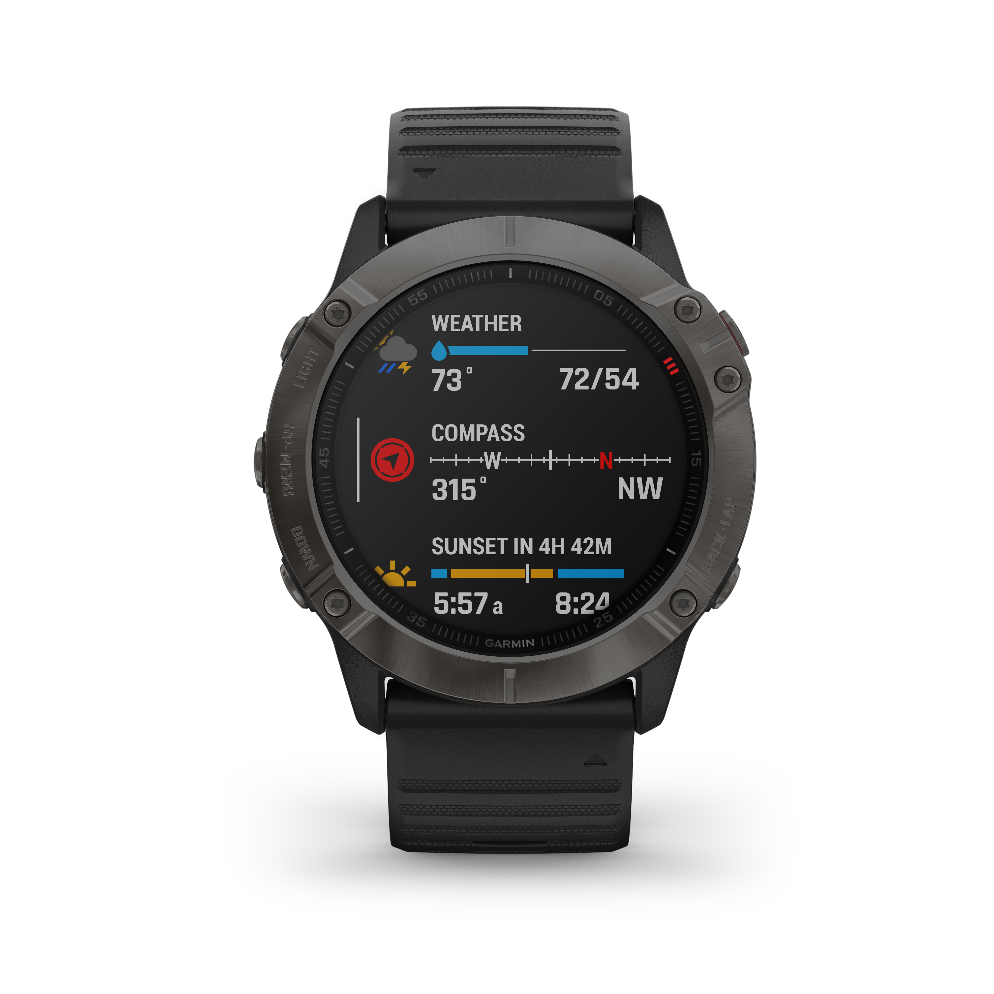 Gaimin fenix 6Xスマートウォッチ Garmin Fenix 6X CARBON GREY/BLACK
