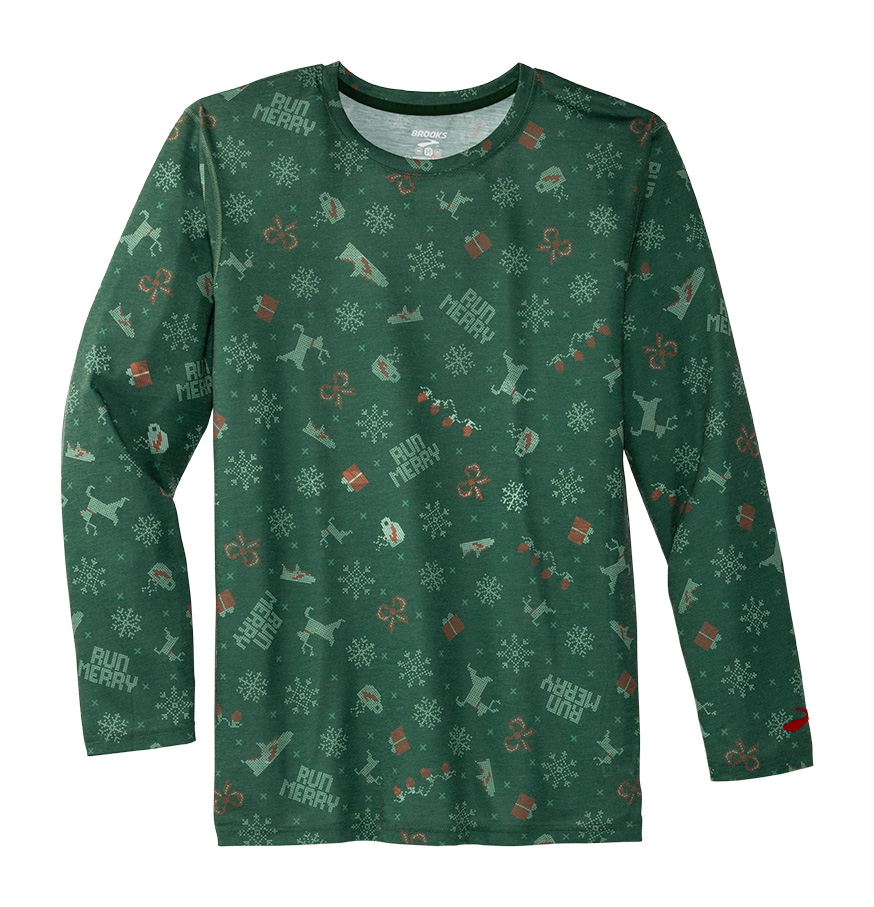Brooks MEN'S HOLIDAY DISTANCE GRAPHIC LS RUN JOLLY