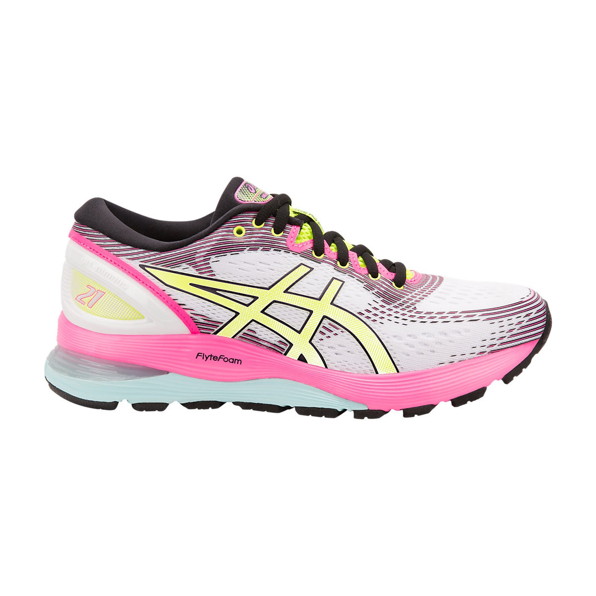 ASICS 蛍光イエロー ピンク ハイドロCD Asics WOMEN'S GEL NIMBUS 21 100