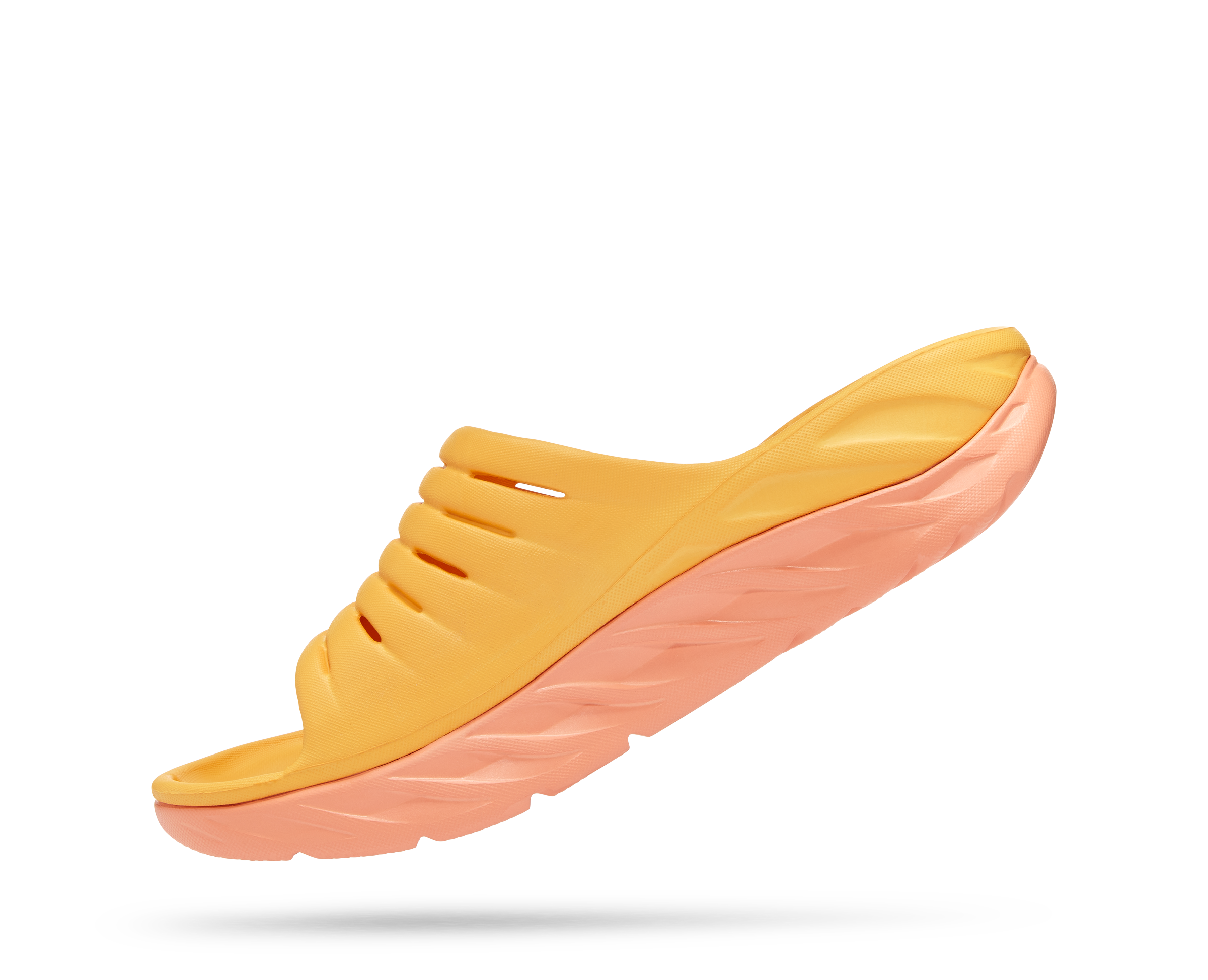 Hoka One One Recovery Slide Sandals Yellow Peach Comfort Unisex Size M10 Hoka ONE ONE Ora Recovery Slide Swirl | Celery Root/Golden  main image 3