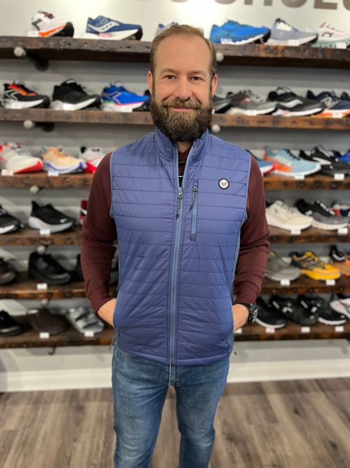A SNAIL'S PACE RUN SHOP M ASP DOWN VEST NAVY