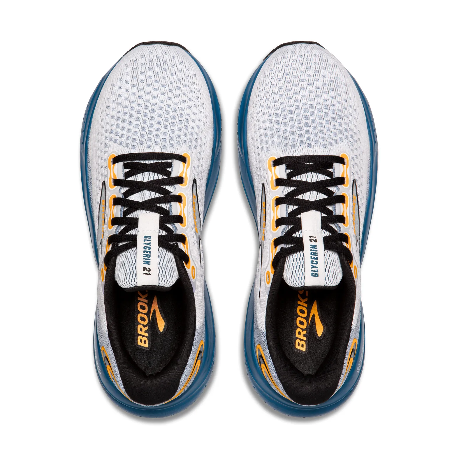 Brooks MEN'S GLYCERIN 21 White/Sapphire/Orange