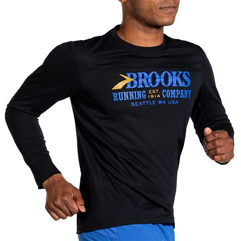 Brooks MEN'S DISTANCE GRAPHIC LONG SLEEVE BLACK