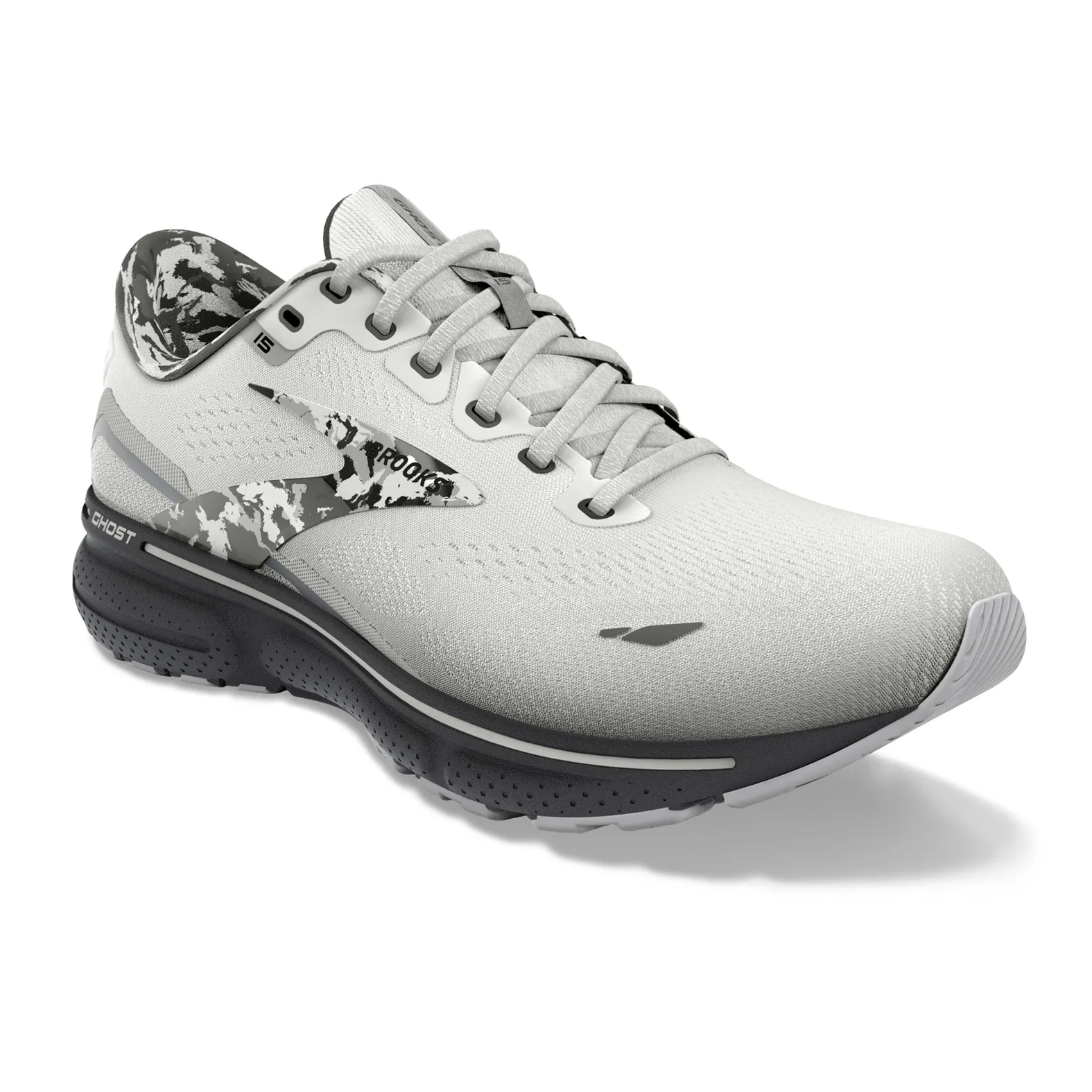 Brooks Ghost 15 Running Shoes Black White Men\'s Size 11.5 Wide 2E Sneakers Brooks Ghost 15 White Black for sale | eBay main image 4