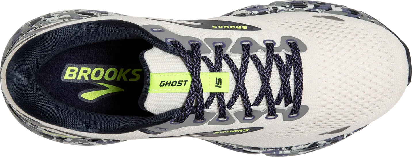 国内配送 BROOKS GHOST 15 WHITE BROOKS Men's Ghost 15 White/Ebony/Oyster