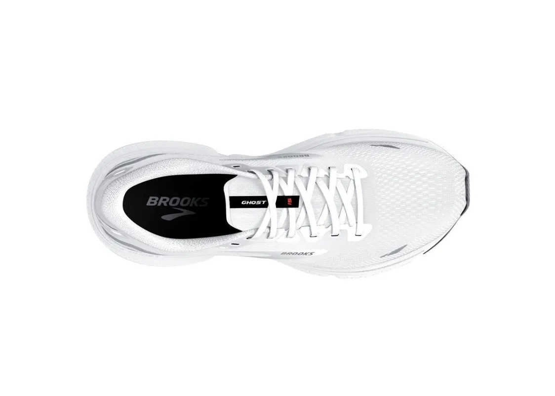 Brooks MEN'S GHOST 15 White/Black/Flame