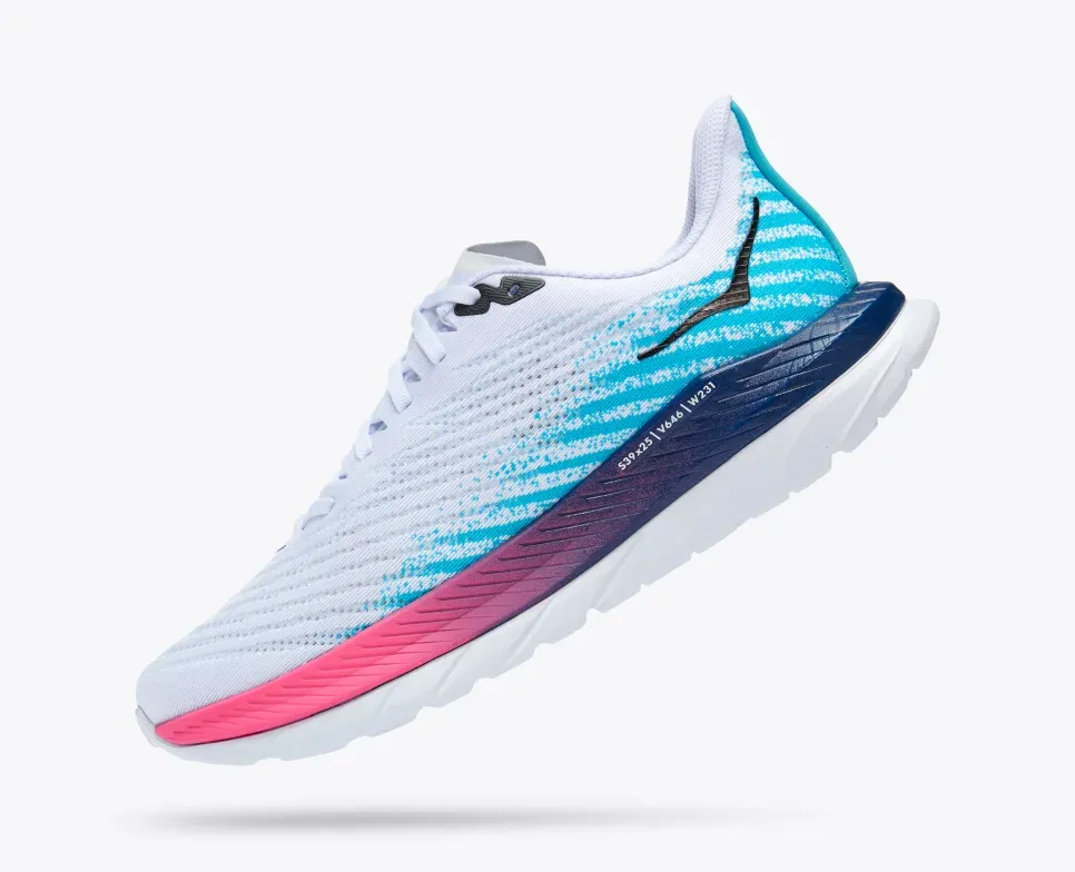 Hoka Mach 5 Men\'s Size 12 D Running Shoes White Blue Pink PROFLY+1127893 WSBB Hoka MEN main image 3