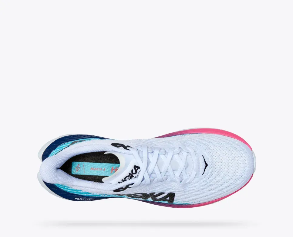 Hoka Mach 5 Men\'s Size 12 D Running Shoes White Blue Pink PROFLY+1127893 WSBB Hoka MEN main image 4