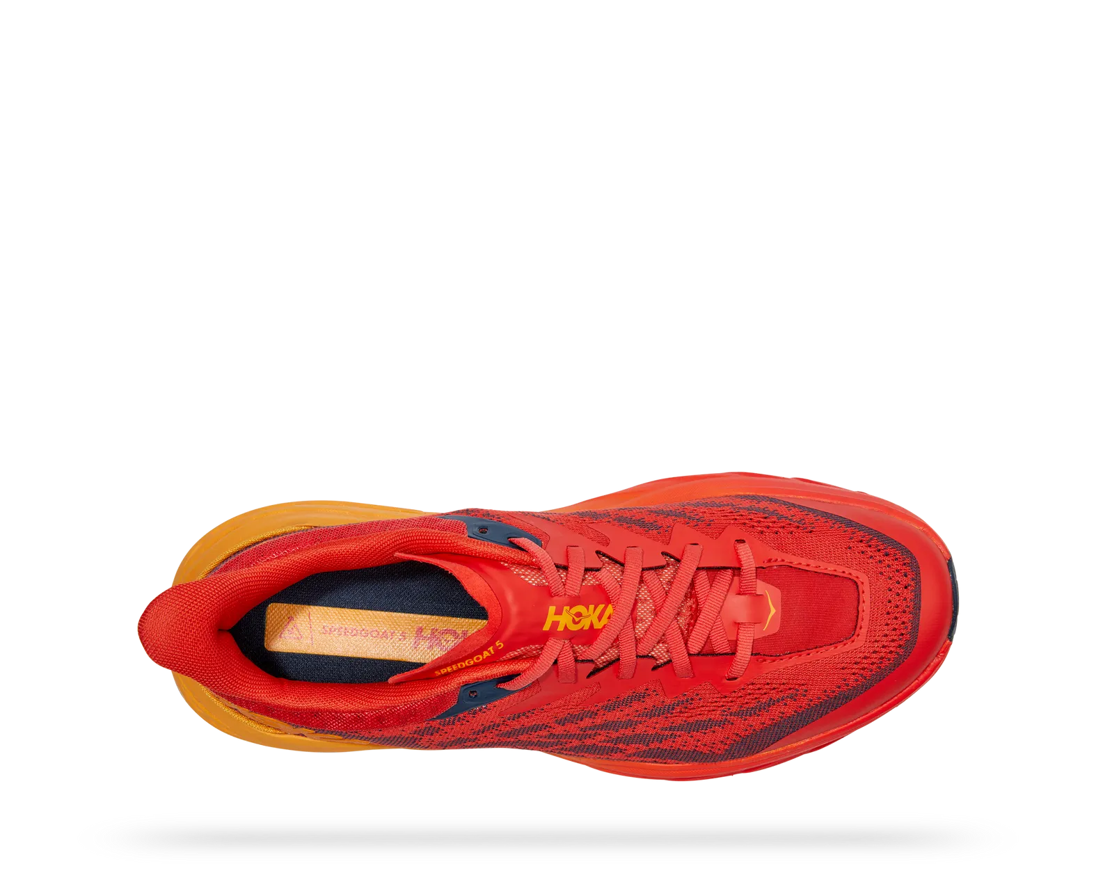 Hoka One‎ One Speedgoat 5 Shoes Mens 10 Red Trail Running Vibram 1123157 FRYL Mens HOKA Speedgoat 5 - Thyme / Fiesta - Goodmiles Running  main image 3